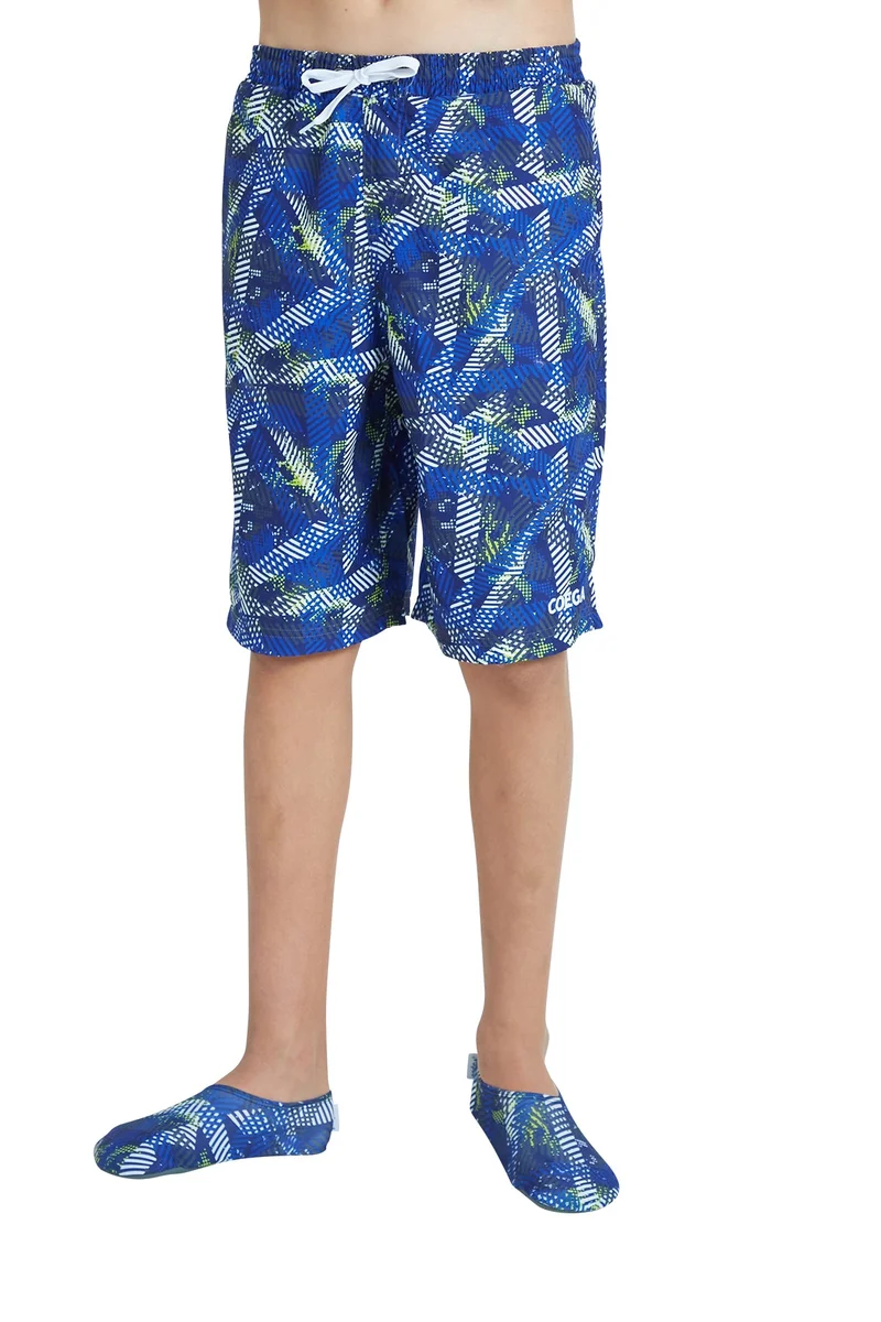 COEGA  Boys Youth Boardshorts - Grey Blue Stripes